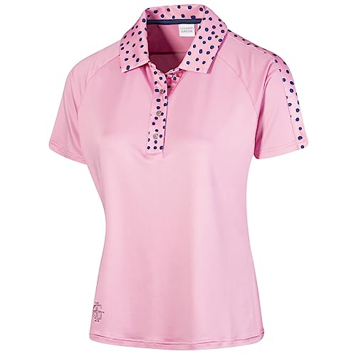 Island GREEN Golf Damen-Poloshirt, atmungsaktiv, schnell trocknend, feuchtigkeitsableitend, 2241 - Pink/Marineblau, M