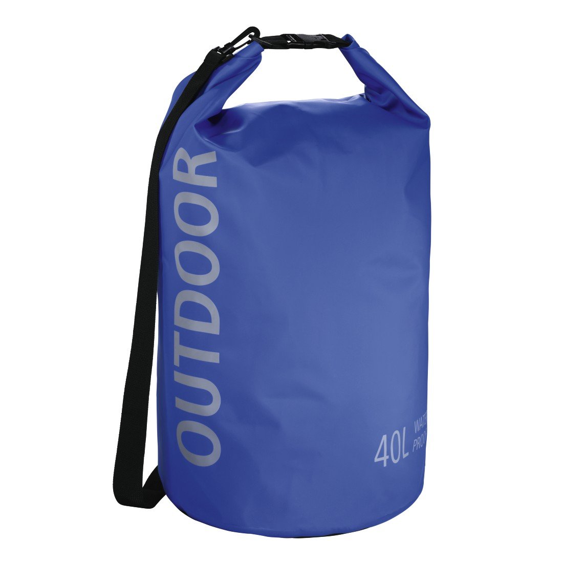 Hama wasserdichter Packsack, 40 l, Dry Bag mit Rolltop Verschluss, Schultergurt, (wasserdichter Seesack aus Tarpaulin, wasserfeste Outdoor Tasche für Rafting, Kajak, Camping) blau