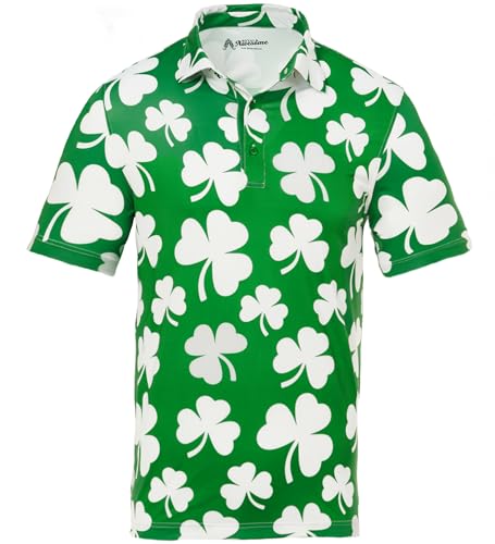 Royal & Awesome Shamrock St. Patricks Day Golf Polo -Hemden für Männer, Golftimen für Männer, Golfhemden Männer, Herren Golfhemden, Herren Golf Polo -Shirts