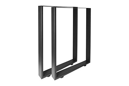 U-Tischbeine Metalltischbeine Tischgestell Industriedesign schwarz (720x800mm)