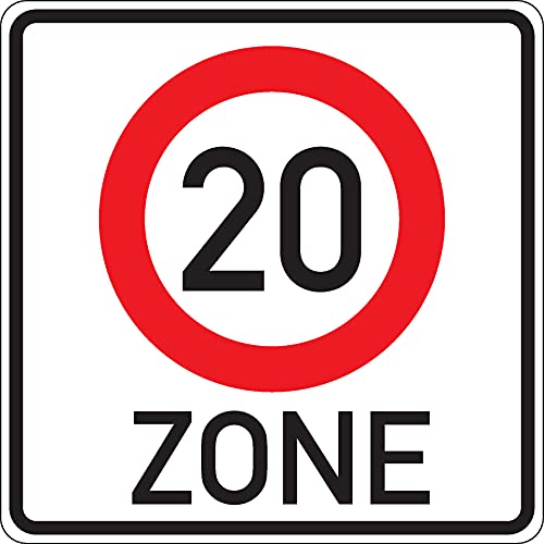 Schild I Verkehrszeichen Beginn Tempo 20-Zone, Nr.274.1-20, Aluminium RA0, reflektierend, 600x600mm