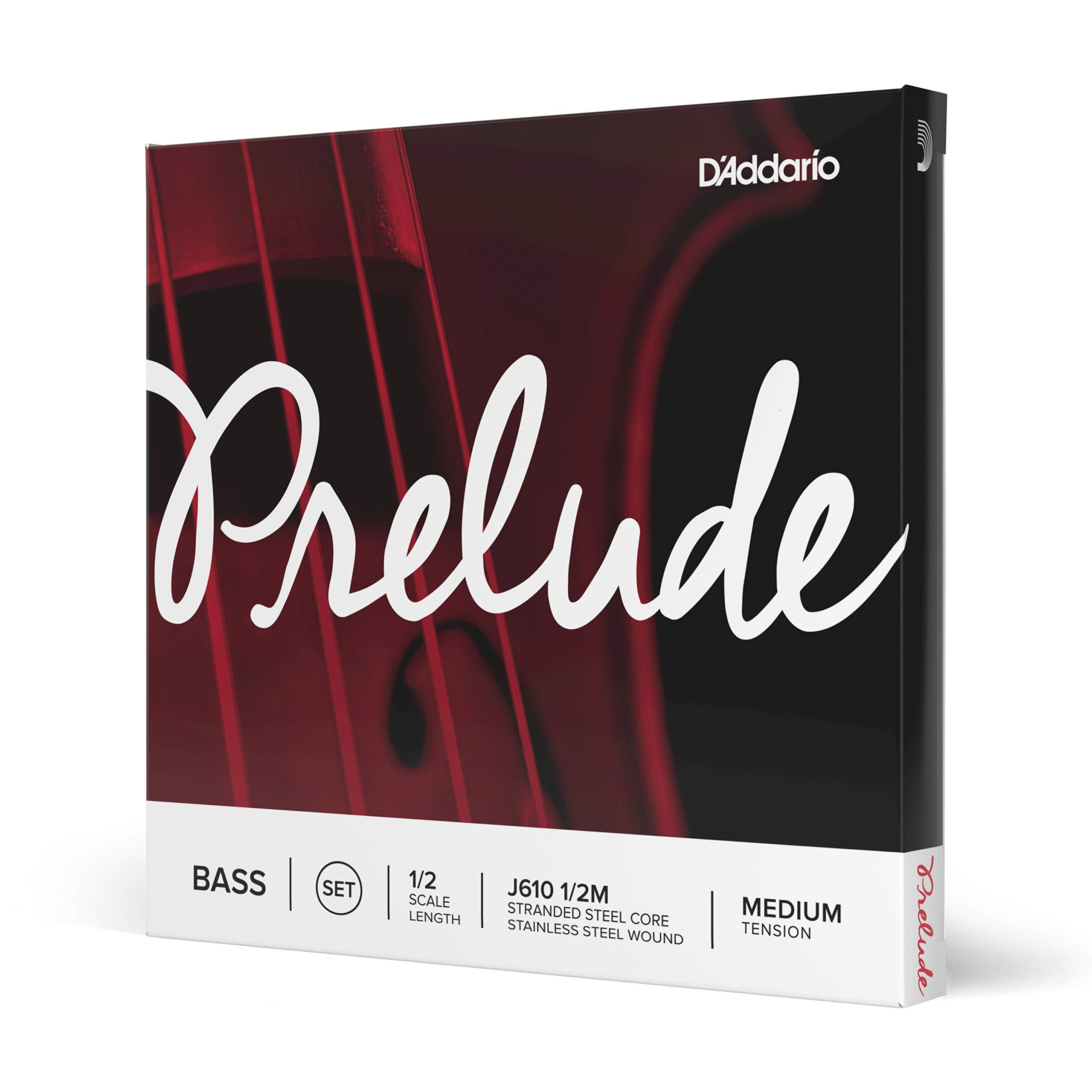 D'Addario J610-1/2M Stainless Steel Prelude Kontrabass Saitensatz Kohlefaserstahl/Nickel 1/2 Medium