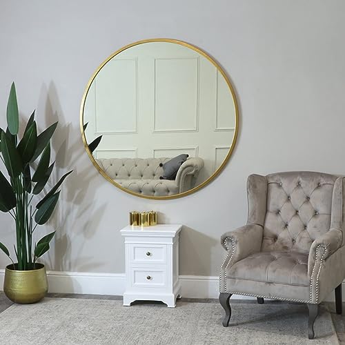 Melody Maison Wandspiegel, rund, extra groß, 120 x 120 cm, goldfarben
