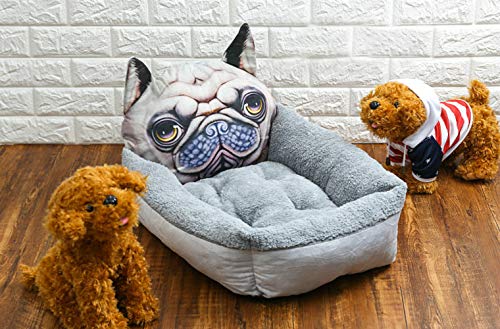 Ulalaza Wärmendes Haustierbett für Katzen- oder Hundemode-Karikatur verdickte Baumwollhaustiersofabett