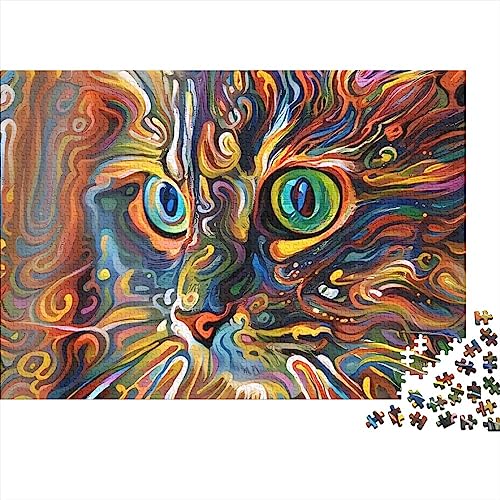 Abstrakte Katzen-Puzzles, 1000 Teile, Wildtiere für Erwachsene, Puzzles für Erwachsene, 1000 Teile, Puzzle, Lernspiele, 1000 Teile (75 x 50 cm)