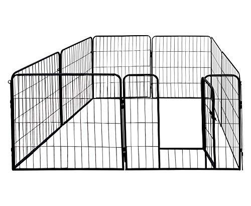 Petigi Tierlaufstall Welpenauslauf Freilaufgehege Freilauf Freigehege Auslauf Gehege Käfig Welpenzaun, Größe (B x H):80 x 60 cm (8X)