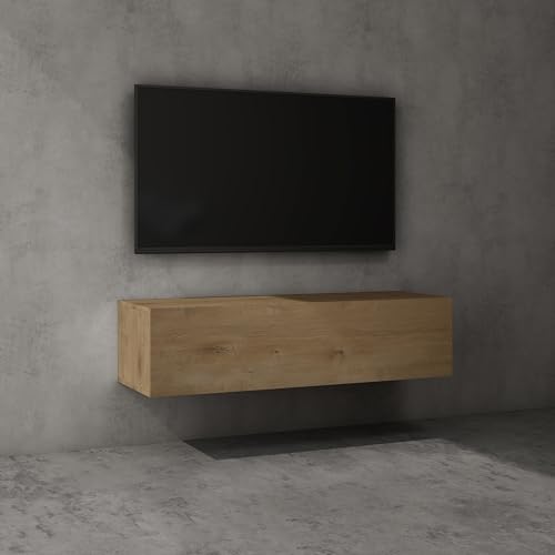 doporro TV Lowboard TV-Schrank Fernsehschrank Holz 120cm in Kerneiche Hängend oder Stehend Fernsehtisch, TV-Regal für Fernseher Fernsehschrank02