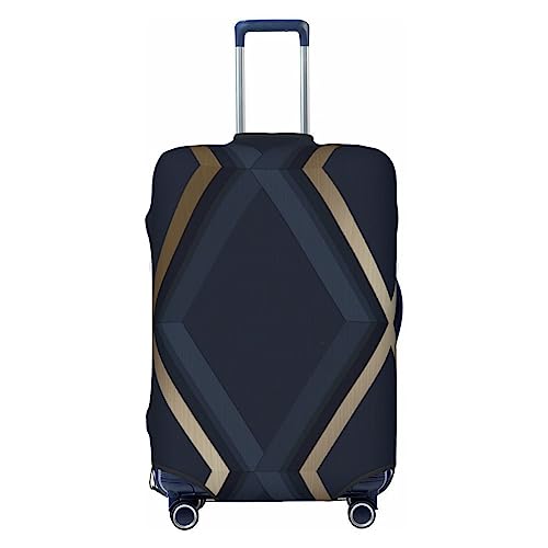 OPSREY Gepäckabdeckung mit geometrischem Muster, elastisch, waschbar, Koffer-Schutz für 53,3 - 81,3 cm, Schwarz , L