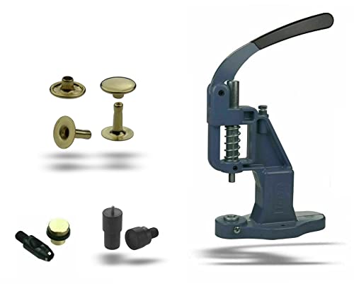 Ista Tools Nietenpresse Set Hohlnieten + Lochpfeife + Hohlnieten Werkzeug + 100 STK. rostfreie Hohlnieten Einzelkopf (7 x 8 mm, Gelb)