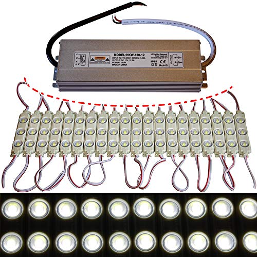 LED Module +- Netzteil - Tageslicht weiß 6500K - 12V - 3X 5730 SMD (100x mit Netzteil)