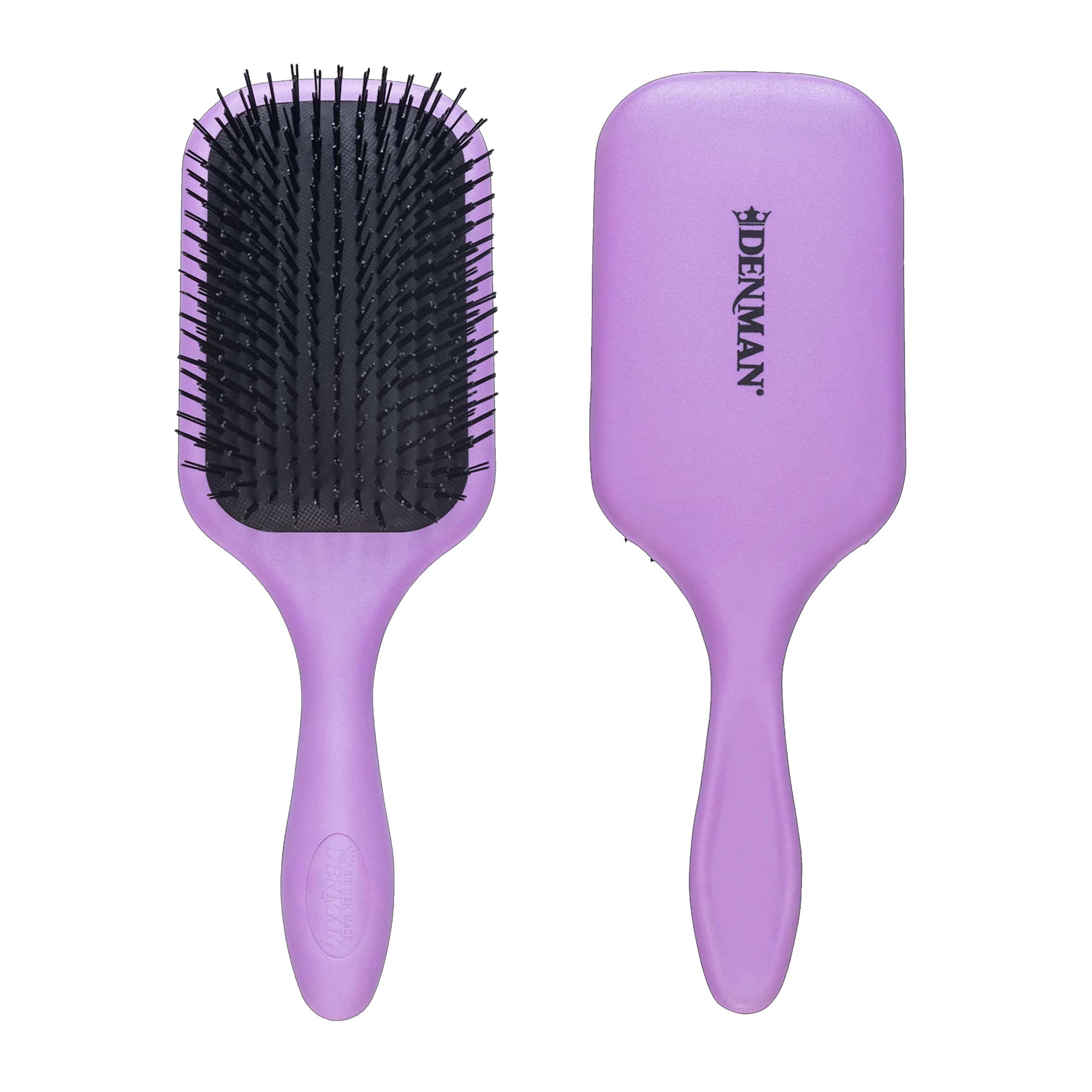 Denman Tangle Tamer Ultra (Violet) Detangling Paddle Brush For Curly Hair And Black Natural Hair - use with both Wet & Dry Hair, D90L