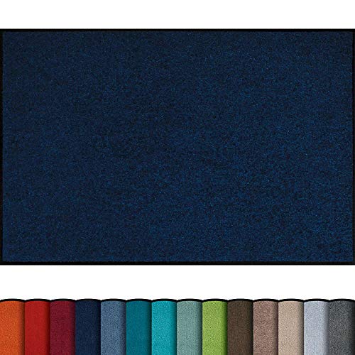 Erwin Müller Fußmatte, Schmutzfangmatte uni dunkelblau Größe 70x100 cm - rutschfest, pflegeleicht, für Fußbodenheizung geeignet (weitere Farben, Größen)