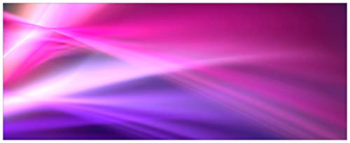 Wallario Glasbild Abstrakte Formen und Linien in pink lila - 50 x 125 cm Wandbilder Glas in Premium-Qualität: Brillante Farben, freischwebende Optik