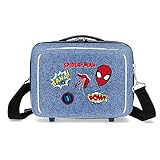 Marvel Spiderman Denim Kulturbeutel, anpassbar, mit Umhängetasche, Blau, 29 x 21 x 15 cm, starr, ABS 9,14 l