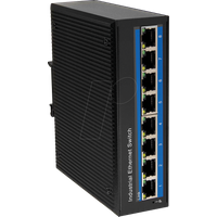LogiLink NS201P - Industrieller Fast Ethernet Switch, 8-Port 10/100 Mbps, mit PoE (Power Over Ethernet)