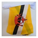 AZ FLAG FAHNENKETTE Brunei 12 Meter mit 20 flaggen 45x30cm- Brunei DARUSSALAM Girlande Flaggenkette 30 x 45 cm