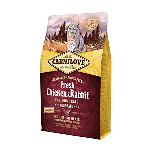 Carnilove Trockenfutter für ausgewachsene Katzen, Hühnchen und Kaninchen, 2 kg