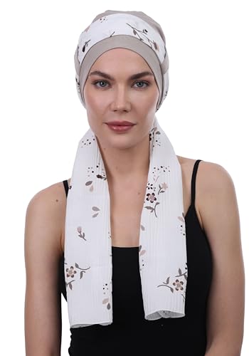 Deresina Headwear EmpowerWrap Chemo Kopfbedeckung (Taupe Cap + Scarves)