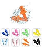 Earplugs for Sleeping Noise Cancelling Reusable Silicone Ear Plugs Suitable for Swimming Travel Snoring Airplanes Study Work Noisy Places（8Pairs）