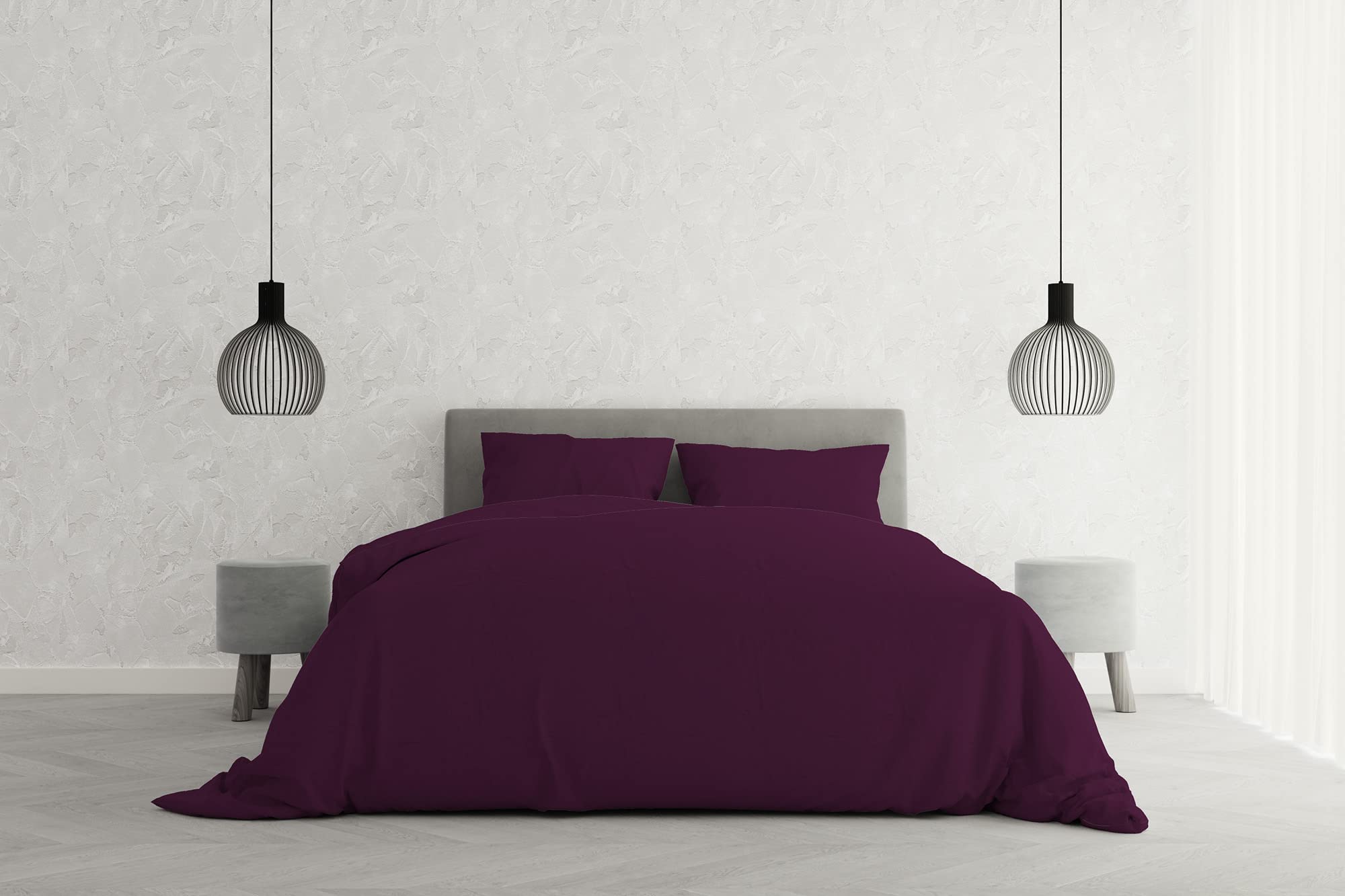 Italian Bed Linen Elegant Bettbezug, Pflaume, Doppelte