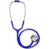 Premium Kardiologie-Stethoskop für Ärzte, Krankenschwestern, Edelstahl, mit Schaumstoff-Innenfutter und Ersatzbox, Blau