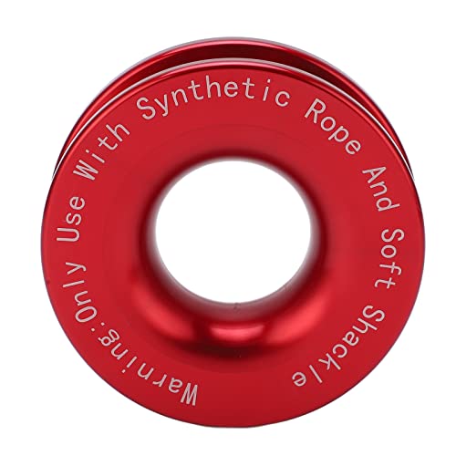 Winch Recovery Ring, Winch Snatch Recovery Ring 41000lbs Bruchfestigkeit für 7/16 Zoll 1/2 Zoll Softschäkel mit 3/16 Zoll 1/4 Zoll 3/8 Zoll Seilen(rot)