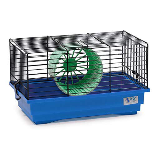 decorwelt Hamsterkäfige Blau Außenmaße 33,5x20x20 Nagerkäfig Hamster Plastik Kleintier Käfig mit Zubehör