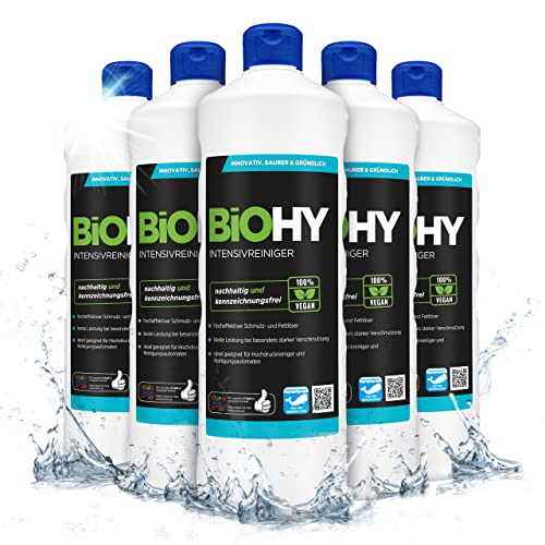 BIOHY Intensivreiniger universal 6 x 1 Liter Flaschen | Hochleistungsindustriereiniger | Grundreiniger ideal für Hochdruckreiniger