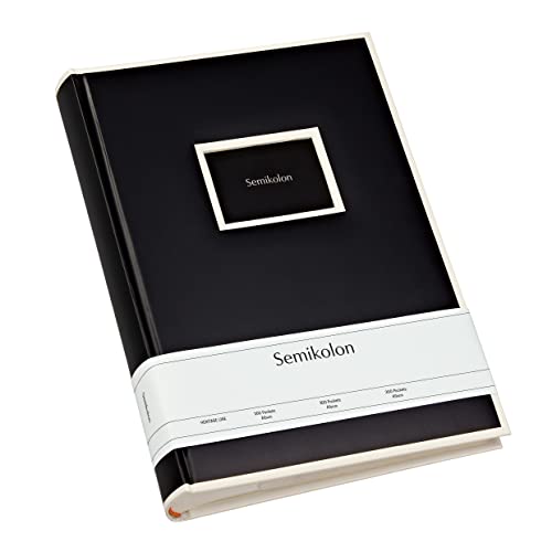 Semikolon 351121 300 Pockets Album – 22,5 x 32,8 cm – 100 Seiten cremefarben, für 300x 10x15 Fotos – black schwarz