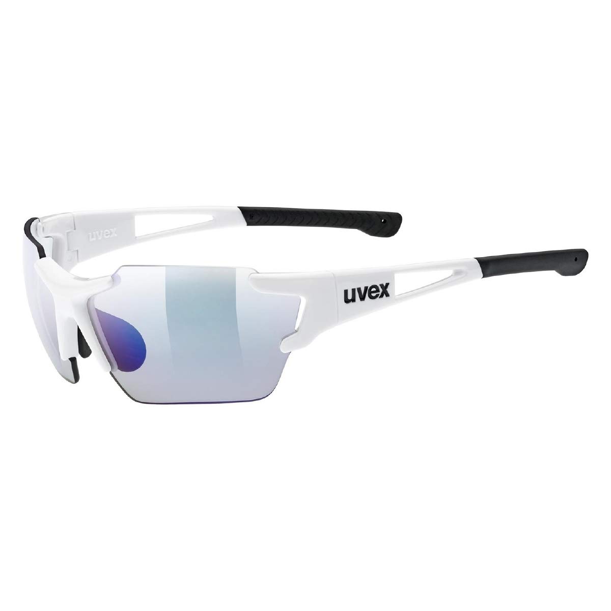 uvex sportstyle 803 race V small - Sportbrille für Damen und Herren - selbsttönend & verspiegelt - beschlagfrei - white/blue - one size