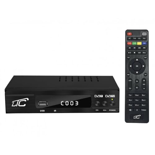 LTC LXDVB505 DVB-T2 Terrestrischer TV-Tuner, Full HD, Timeshift, programmierbare Fernbedienung, PVR-Funktion, Media-Player, HDMI, Scart