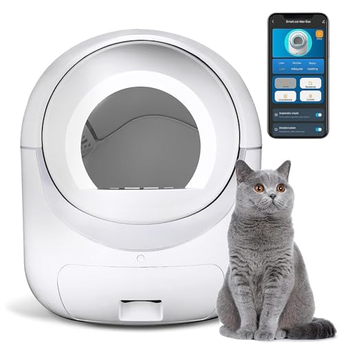 DPLXFPP Selbstreinigende Katzentoilette, Automatische Katzentoilette, App-Steuerung, Selbstreinigende Katzentoilette Für Mehrere Katzen, geruchsfreie Katzentoilette