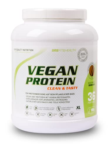 SRS Fit&Health - Vegan Protein | 100% vegan | sehr geringer Östrogenanteil | leckerer Geschmack, tolle Konsistenz | deutsche Premiumqualität (Schoko-Nuss, 900 g)