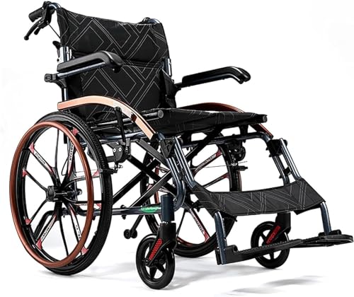 Rollstuhl Für Erwachsene, Faltbarer Leichter Transportrollstuhl, Manueller Rollstuhl, Mit Rädern Und Armlehnen Aus Magnesiumlegierung, Belastung: 220 Lbs 20in,A