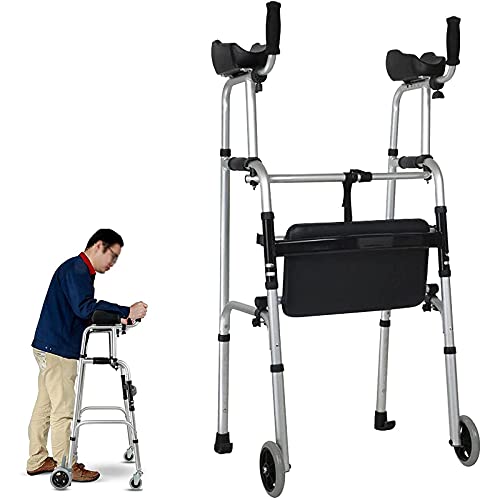 Winter Rollator für Senioren Gehhilfe Leicht, Gehgestell mit Sitz und Rädern, höhenverstellbar, faltbar, Mobilitätshilfen für ältere Menschen (Size : 2 Wheels)