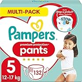 Pampers Baby Windeln Pants Größe 5 (12-17kg) Premium Protection, 132 Höschenwindeln, Alte Version