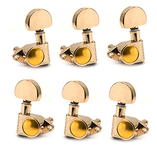 Gitarren-Tuning-Pegs Gitarre versiegelte fächerförmige Tuning-Stifte, Tuner-Maschinenköpfe, for akustische E-Gitarre-Gitarren-Parts schwarz/gold/chrom Tuner-Maschinenköpfe (Color : Gold 3R3L)