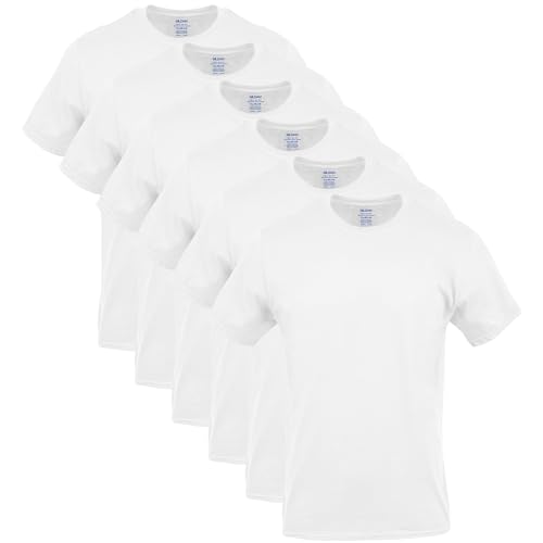 Gildan Herren Crew T-Shirt Multipack Unterwäsche, Weiß (6 Stück), XX-Large (6er Pack)