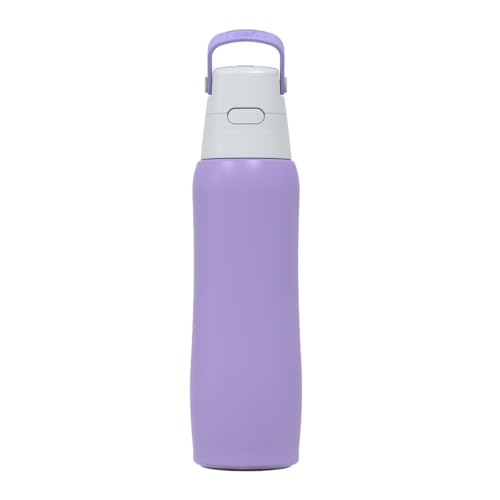 DAFI Solid Steel Trinkflasche mit Filter, 800ml | Lavendel | Wasserflasche mit Strohhalm aus Edelstahl | BPA-frei, Wasserfilterflasche hergestellt in der EU | Water Bottle, Wasserfilter Flasche