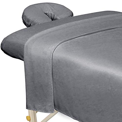 ForPro Premium Mikrofaser-Massagelaken-Set, 3-teilig, Lavendel-kühles Grau