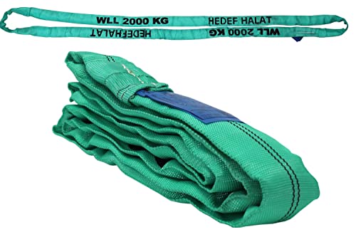 Rundschlinge 2000kg Tragkraft, 8m Umfang, endlos mit Polyesterkern, Hebegurt Hebeband, Grün