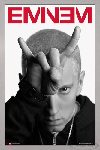 Close Up Eminem Poster Teufel MMLP2 (66x96,5 cm) gerahmt in: Rahmen Silber