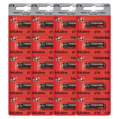 Toshiba Alkaline 27A GP27A MN27 A27BP 12 Volt Batterie (20 Batterien)