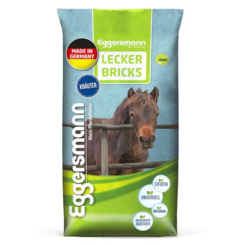 Eggersmann Lecker Bricks Kräuter - Pferdeleckerlis Kräuter - Leckerlies für Pferde und Ponies - 25 kg Sack
