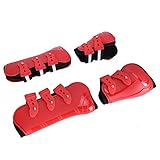 Pssopp 4PCS Horse Leg Protector Reitsehne Fetlock Boots Show Jumping Competition Beinschutz mit Weichem Futter(M)