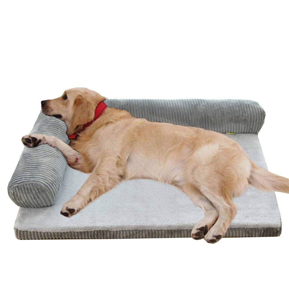 AOLI Hundebett, Nicht Durable Erleichtert Haustier Hund Katze Beruhigende Bett bequem Wear Resistant Hundebett & Sofa leicht zu reinigen Big Dog Bed Kissen Beleg, Grau, L,Grau,* -Große