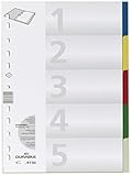 Durable Hunke & Jochheim Register, PP, blanko, farbige Taben, DIN A4, 210/220 x 297 mm, 5 Blatt (25er Pack | 1-5)