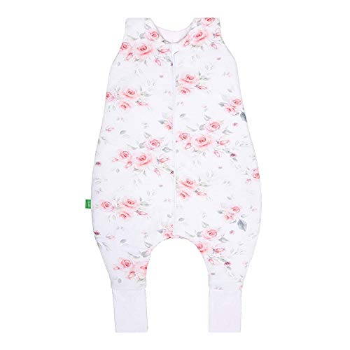 LULANDO TupTup Babyschlafsack mit Beinen – Bio Baumwolle, Ganzjahres Schlafsack Baby, antiallergischer Silikonvliesstoff (2-3 years, Roses)