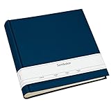 Semikolon 351040 Foto-Album Classic XLarge – 32 x 31 cm, 130 Seiten cremefarben, für 260 Fotos – marine blau
