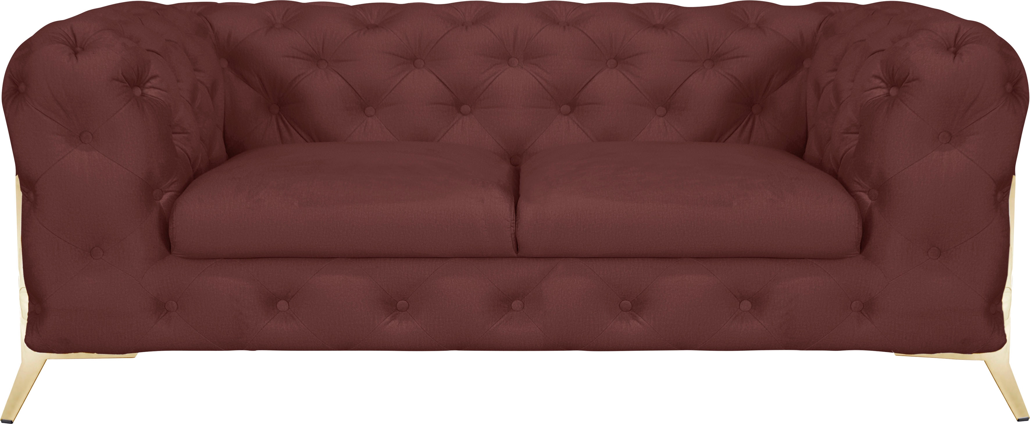 Leonique Chesterfield-Sofa "Amaury", aufwändige Knopfheftung, moderne Chesterfield Optik, Fußfarbe wählbar